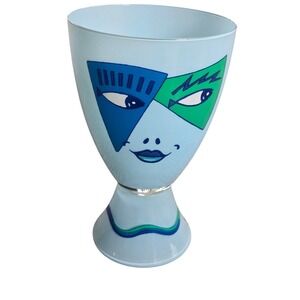 Post-Modern Glass Vase by J Kustosch for Vis-À-Vis Collection of Ritzenhoff Face